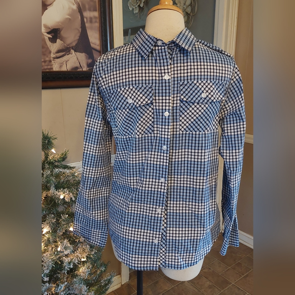 YOUTH SZ 18 MICK MACK BUTTON UP PLAID SHIRT